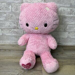 Build A Bear  Pink Hello Kitty Checkered Fur Gingham Retired Valentine 18" 4062